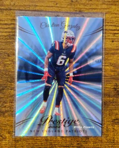 2024 Panini Prestige Xtra Sunburst Christian Gonzalez #205 New England Patriots - Bild 1 von 2