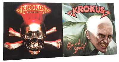 Lot of 2 Krokus Alive Screamin Arista 1st Press + Headhunter 1st Vinyl Records - Image 1 of 4