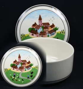 Lovely Villeroy & Boch ~ Laplau ~ Design Naif ~ Folk Art ~ Lidded Trinket Box - Foto 1 di 4