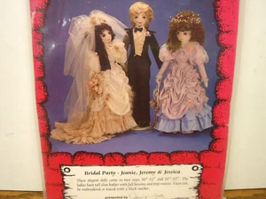 Muñecas artesanales para fiesta de boda nupcial patrón c1986 paquete sellado SIN CORTAR por Kalico Kastle - Imagen 1 de 4