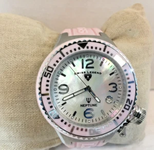 Swiss Legend Neptune Watch Ladies 44mm White Mother of Pearl-Quartz New Battery! - Picture 1 of 13