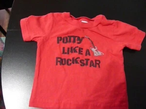 RED 12 MONTH LITTLE TEEZ POTTY LIKE A ROCK STAR T SHIRT - Picture 1 of 1
