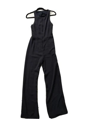 Mono Theory Azul Marino Sin Mangas Talla 0 Cierre Frontal Cremallera Espalda Abierta Pierna Ancha Foto 1 de 4