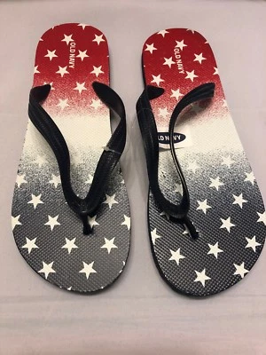 Zapatos chanclas sandalias Old Navy para hombre rojo blanco azul Foto 1 de 4
