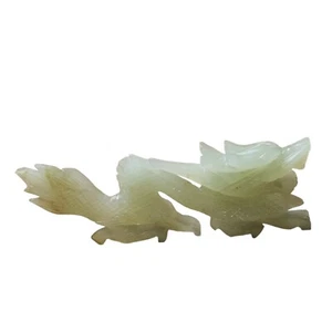 Estatuilla decorativa verde vintage de dragón de jadeíta de 5 pulgadas de largo Celadón chino - Imagen 1 de 10