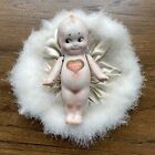 Antique Rose Oneill Kewpie Bisque Doll Germany Moveable Arms Blue Wings 4.5”