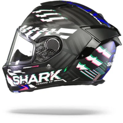 SHARK SPARTAN GT E-BRAKE KBA MATT BLACK WHITE FULL FACE MOTORCYCLE HELMETS - Image 1 of 4
