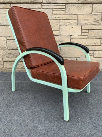 Art Deco 1940s Simmons Furniture Norman Bel Geddes Enameled Metal Lounge Chair Cover