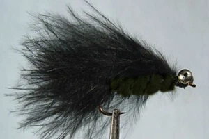10 x Mouche de peche Streamer Catwiskers Noir H8/10/12 fly trout black truite - Photo 1/1