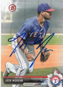 2017 Bowman Prospect Josh Morgan #BP123 IP Auto Texas Rangers - Picture 1 of 2