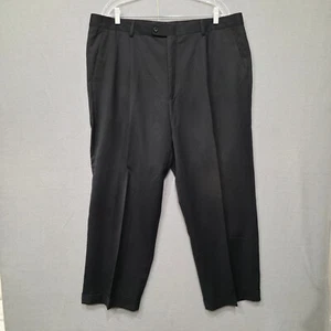 Vitali Mens Pleated Black Cuffed Dress Pants Wool/Polyester Size 40x28.5 - Picture 1 of 7