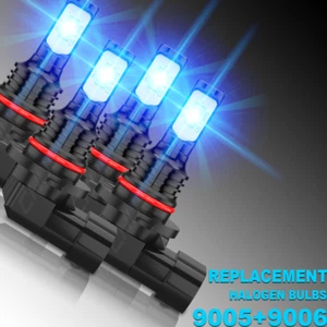 9005 9006 Kit de faros LED Bombillas combinadas 8000K haz alto bajo hielo azul brillante - Imagen 1 de 12
