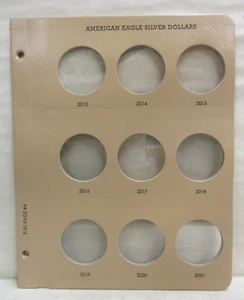 Dansco Update Seite #7181-4 für American Silver Eagle Album datiert 2013 bis 2021 - Bild 1 von 1