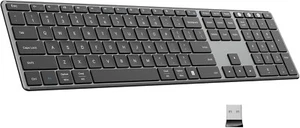 Teclado inalámbrico Bluetooth AUSDOM 2.4G tamaño completo, silencioso delgado multidispositivo Recha - Imagen 1 de 5