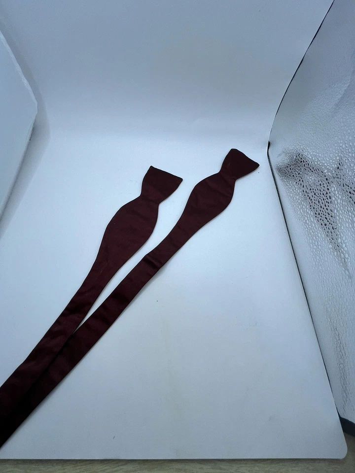 Men's Suit Men’s Bow Tie With Cummerbund Maroon Faux Silk Nice - Image 1 of 4
