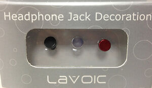 Lavoic Earphone Anti Jack Dust Cover Cap Pan Head Style - Black/Silver/Red