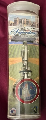 Vtg Avon Superstars Collection Mark McGuire Watch Keychain Pocket Watch new Batt - Image 1 of 4