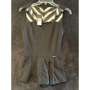 Camicetta Guess Peplum Top Chevron senza maniche in maglia festa cocktail XS - Foto 1 di 11