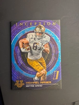 Michael Mayer 1/1 2022 Bowman Chrome U Inception University Notre Dame /1 Purple - Image 1 of 2