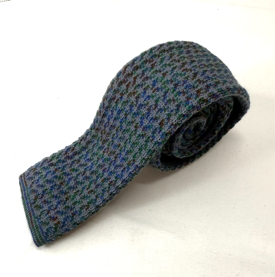 Corbata ajustada tejida gris 100 % lana Paco Rabanne Paris de colección hecha en Italia 55" Foto 1 de 4