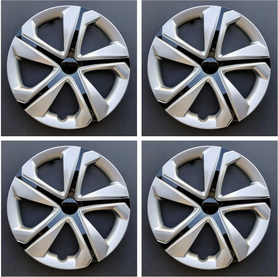 Nuevas cubiertas de rueda para Honda Civic 2016-2018 16 pulgadas; 5 radios; plateadas/negras (4) Foto 1 de 2