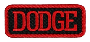 Dodge Embroidered Patch Black/Red Iron-On Sew-On Hat Backpack Sweatshirt Jacket - Picture 1 of 2