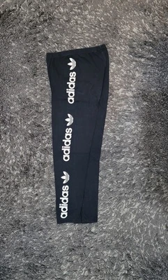 adidas originals black and white lowrise leggings vintage size 6 - 8 - Image 1 of 2
