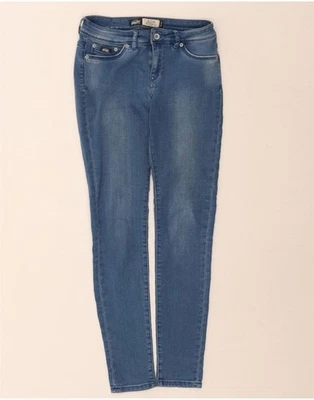 Pantalones de mezclilla ajustados para mujer SUPERDRY W28 L32 azul algodón DN12 Foto 1 de 3