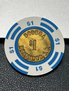 $1 BODEGA CASINO CHIP POKER CHIP DEADWOOD SOUTH DAKOTA GAMBLING TOKEN - Picture 1 of 2