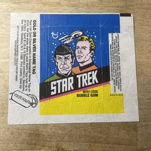 1976 Star Trek "Topps" Card Wrapper Mr. Spock / Capt. Kirk Vintage No Tears - Picture 1 of 2