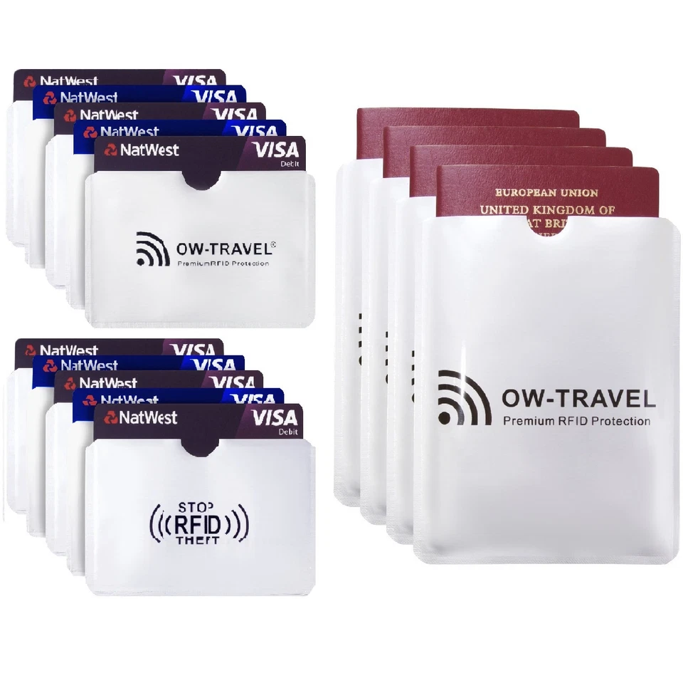 RFID Card Holder Blocking Sleeves OW-TRAVEL Bank Credit Card Protector Sleeves - Image 1 of 1