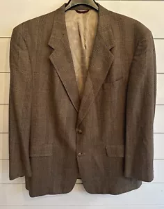 Blazer Hart Schaffner Marx 46R made in USA marrone Glen Check morbido tweed - Foto 1 di 12