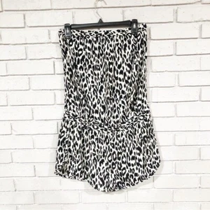 Aqua Women’s Black and White Animal Print Romper - Size Large - Picture 1 of 5