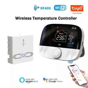 Smart Wifi Boiler Thermostat Controller Water Heating Gas Remote Alexa Tuya - Picture 1 of 20