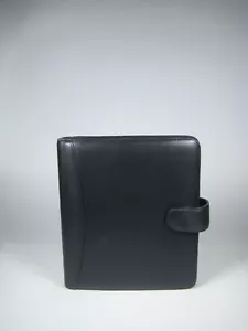 Franklin Covey Black 7 Ring Binder Organizer Full Grain Leather Snap 10289 - Picture 1 of 24