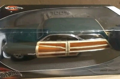 2000 100% Hot Wheels 1950 Merc Woodie 1/18 Model - New Unopened Box Dark Green - Image 1 of 4