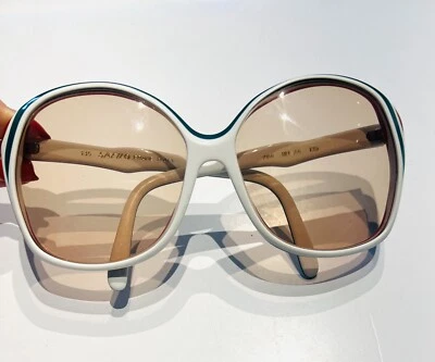 Vintage 1960’s Safilo White Green Red Frame Women’s Sunglasses  - Image 1 of 4
