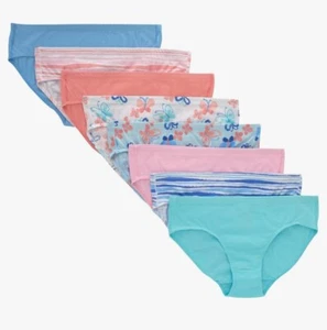 Hanes Girls Underwear Size 10 Organic Cotton Briefs Hipsters 8 Pack Comfort - Picture 1 of 2