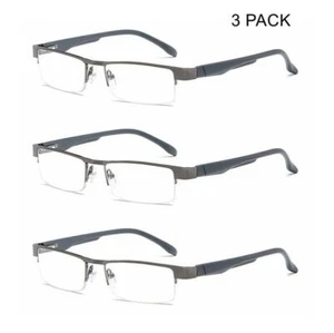 Lesebrille 3er Pack Herren Business Federscharniere halbrandlos Lesebrille +1,0~4,0 - Bild 1 von 14