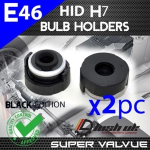 2x XENON HID H7 BULB HOLDERS BMW E46 3 Series BLACK ADAPTORS H21 - Picture 1 of 1