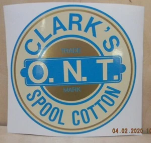 CLARK'S SPOOL CABINET LABEL / LARGE 9 INCH DECAL / FREE SHIPPING - Picture 1 of 2