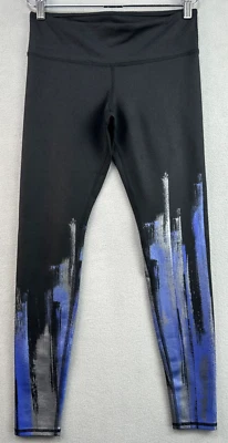 Leggings ALO Yoga Pequeños Negros Aerógrafo Pintados Metálicos Plateados Púrpura Gruesos RAROS Foto 1 de 4