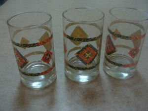 Vintage Crisa 3 vasos de jugo diseño esponja firmado 4" - Imagen 1 de 6
