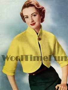 Chaqueta bolero vintage de mujer de los años 50 con patrón de tejido. - Imagen 1 de 1