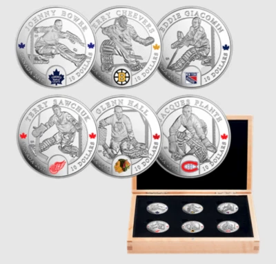2015 Canada Legendary Goalies 6 x $10 pure silver coins  ~ gorgeous set! - Image 1 of 4