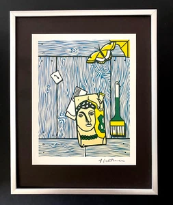 ROY LICHTENSTEIN + 1981 SIGNED PRINT + WITH NEW SILVER FRAME - Picture 1 of 3