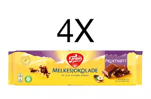 Freia Fruktnøtt Melkesjokolade Norwegian Milk Chocolate bars 4X 200 Grams! - Picture 1 of 1