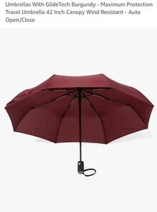 Arcadia Outdoor Regenschirme mit GlideTech Burgund - maximaler Schutz Reisen - Bild 1 von 4
