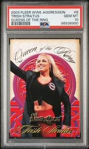 PSA 10 2003 FLEER WWE AGGRESSION QUEEN OF THE RING TRISH STRATUS POP 1 #8 - Picture 1 of 2