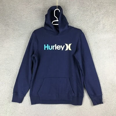 Hurley 长袖套衫蓝色羊毛连帽衫 18/20 码 — 第 1/4 张图片